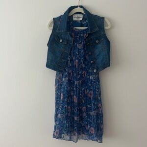 Rare Editions tank dress with Jean vest